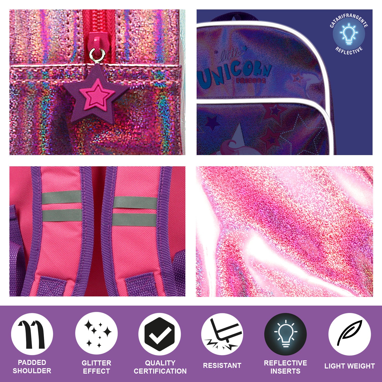 Zaino Unicorno con Tasca - Perletti