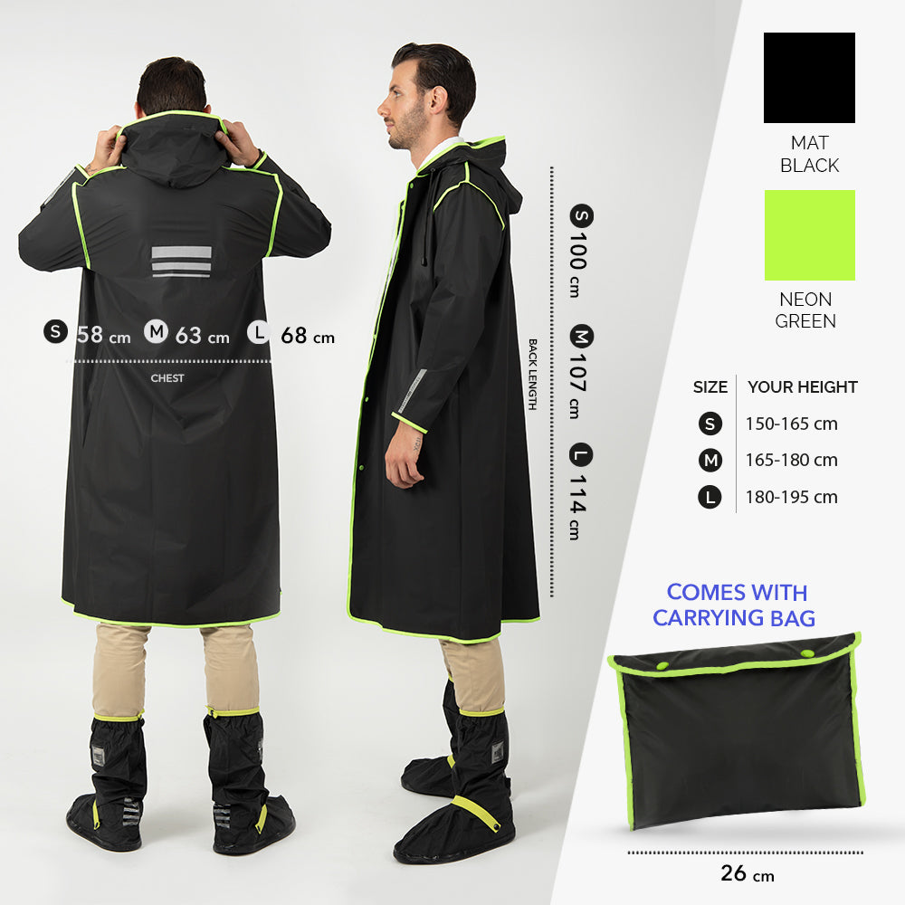 Impermeabile Nero Catarifrangente - PERLETTI