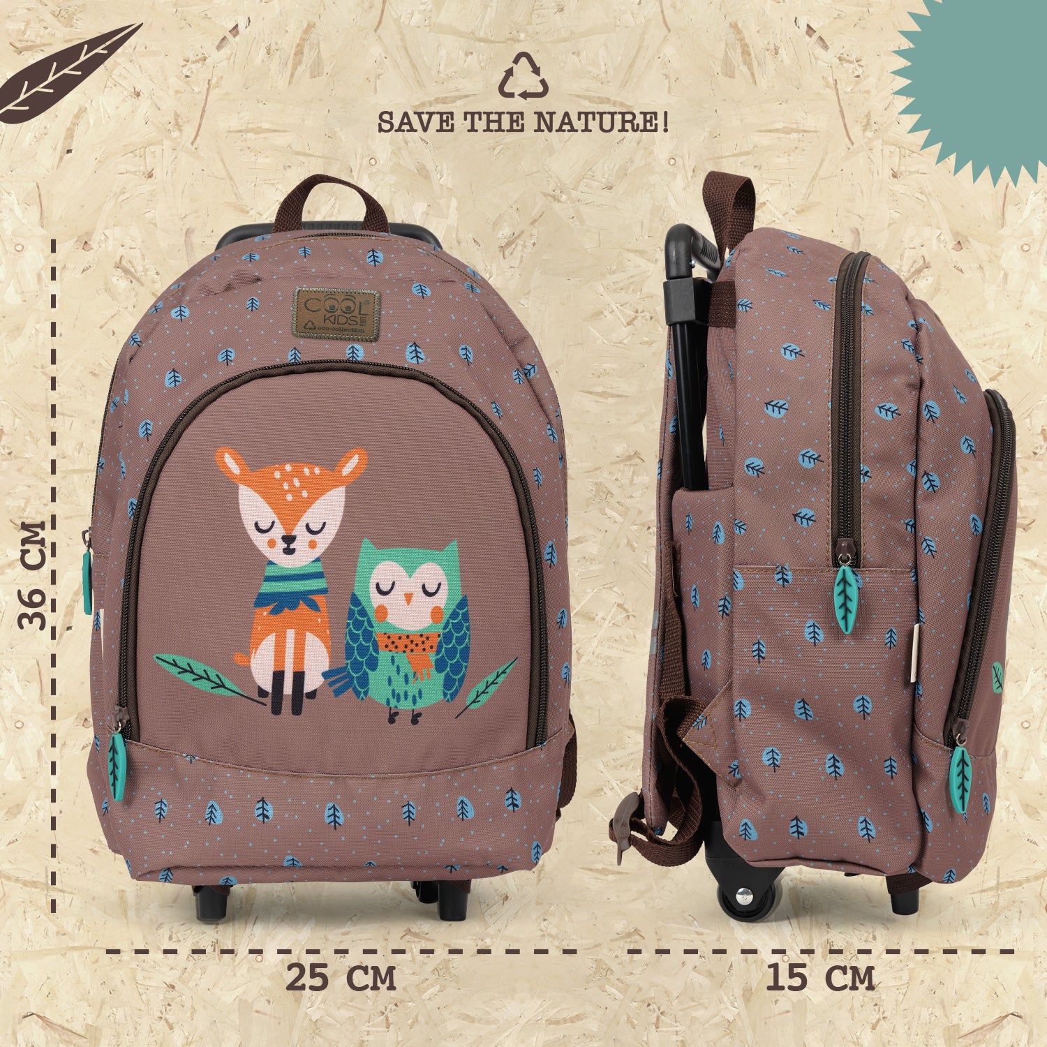 Trolley Eco con Cerbiatto e Gufo - Perletti