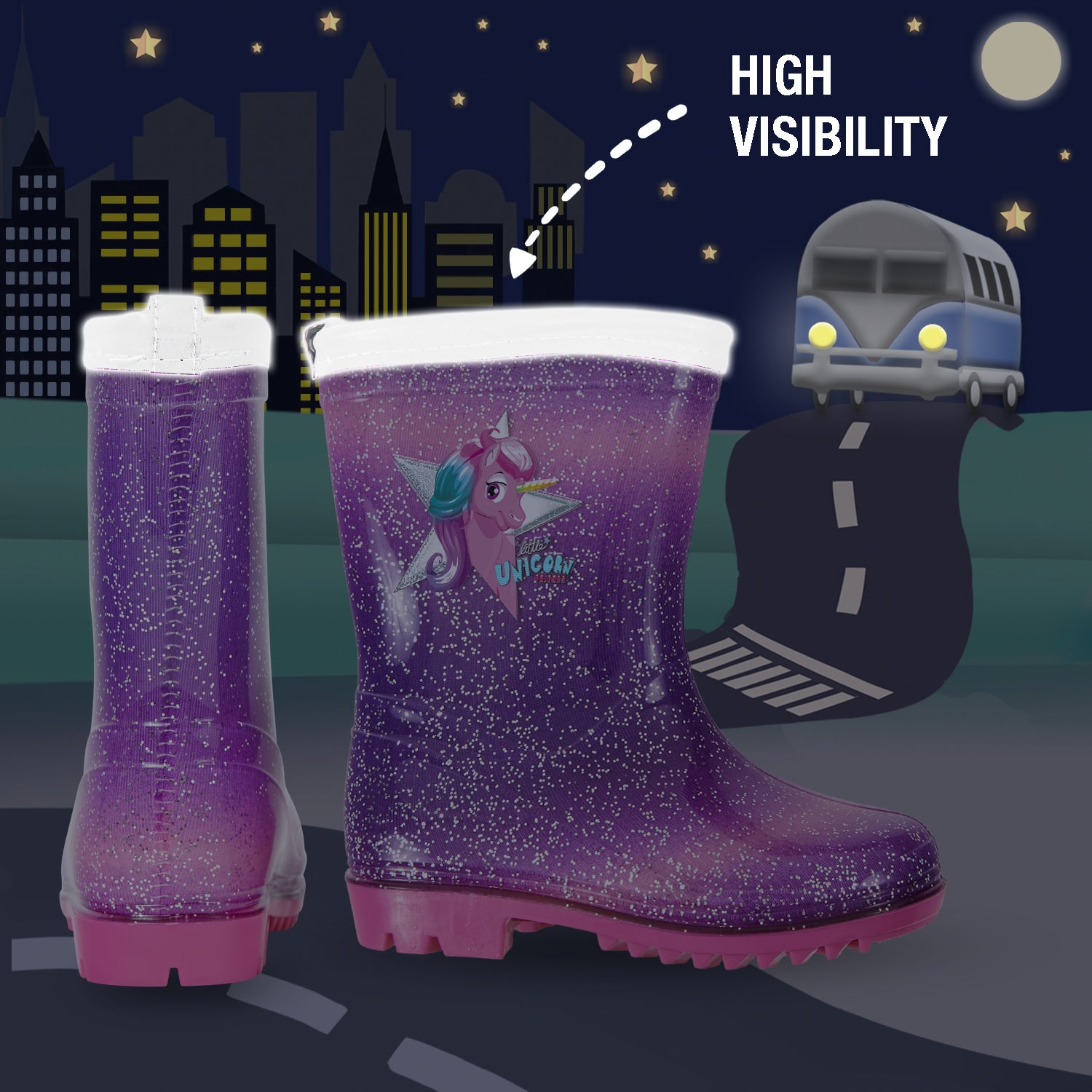 Stivaletti Unicorno Viola - Perletti